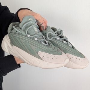 Adidas Women's Wave Runner Sneakers in Sage Green and Cream